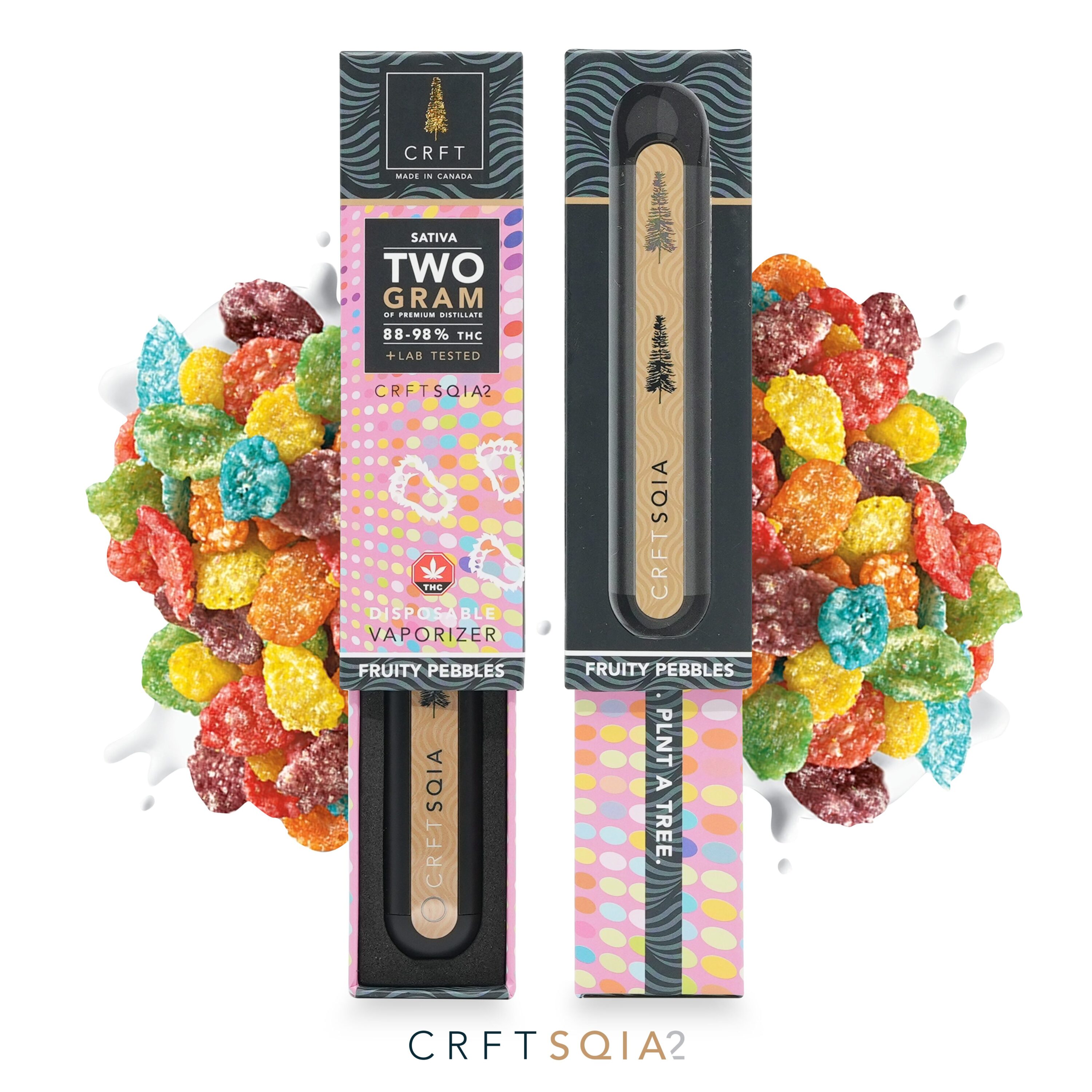 2 Gram CRFT Vape Pen Hybrid Fruity Pebbles Mount Herbal Cannabis